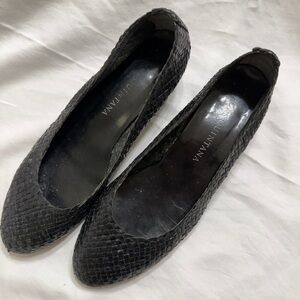 Pons Quintana Woven Leather Flats Size 38 US Sz 8 Black Spain Comfort Slip On